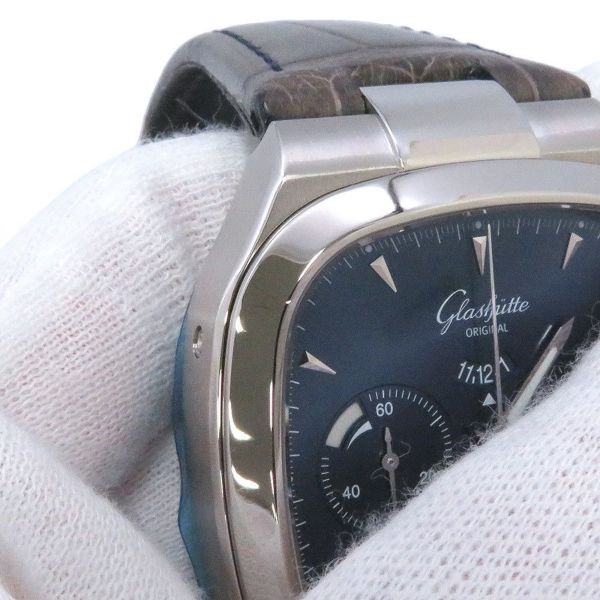 グラスヒュッテ セブンティーズ クロノグラフ パノラマデイト GLASHUTTE ORIGINAL 腕時計 ブルー文字盤