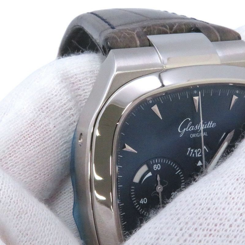グラスヒュッテ セブンティーズ クロノグラフ パノラマデイト GLASHUTTE ORIGINAL 腕時計 ブルー文字盤