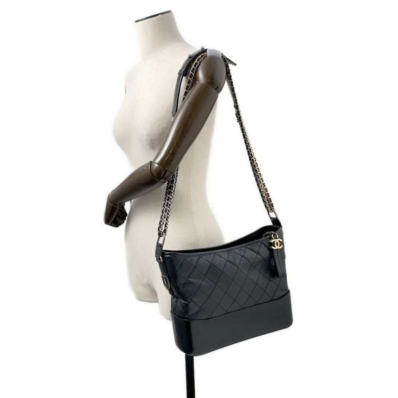 シャネル チェーンショルダーバッグ ガブリエル ドゥ シャネル ホーボーバッグ ラージ A93824 CHANEL 黒