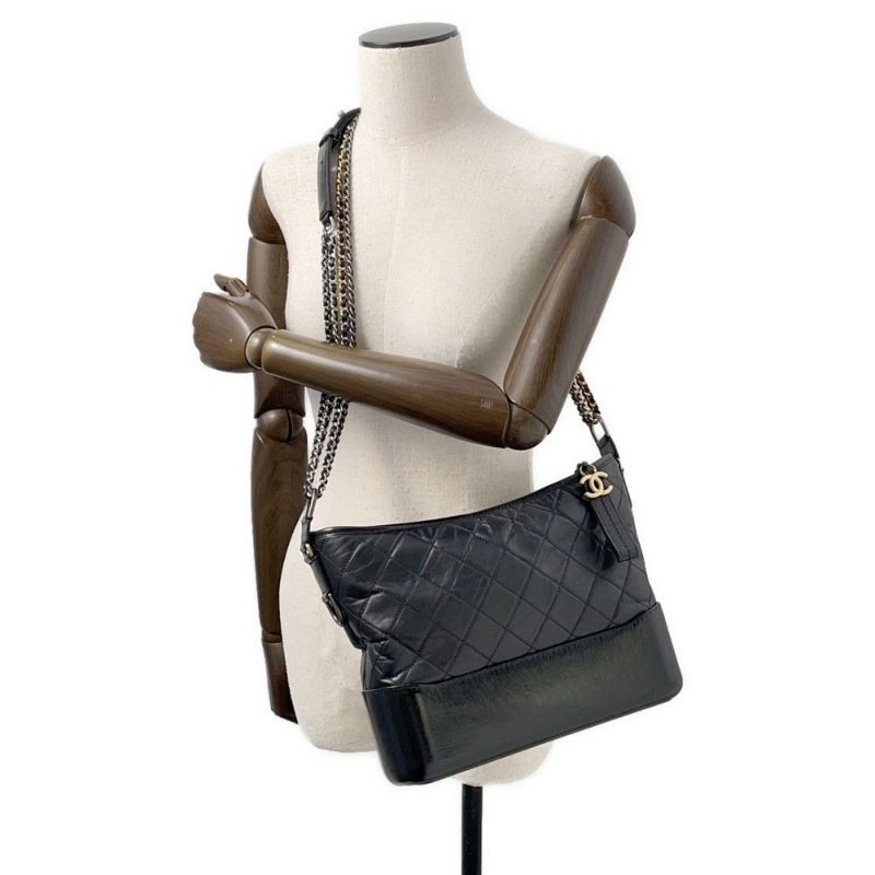 シャネル チェーンショルダーバッグ ガブリエル ドゥ シャネル ホーボーバッグ ラージ A93824 CHANEL 黒
