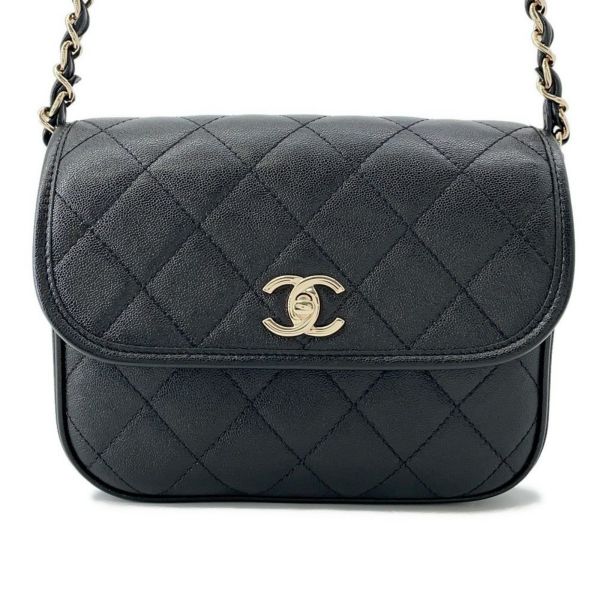 シャネル チェーンショルダーバッグ マトラッセ ココマーク スモールメッセンジャーバッグ ラムスキン AS2447 CHANEL 黒
