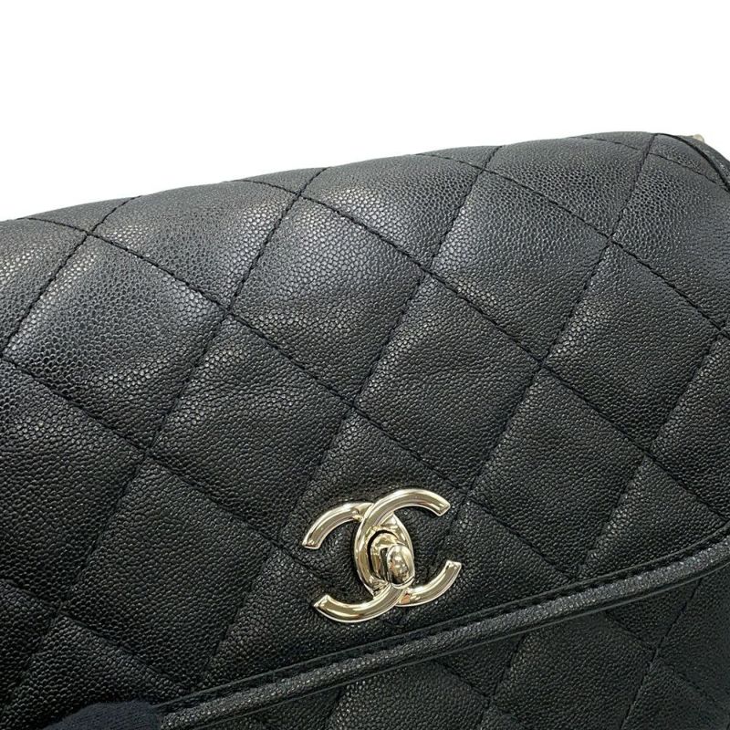 シャネル チェーンショルダーバッグ マトラッセ ココマーク スモールメッセンジャーバッグ ラムスキン AS2447 CHANEL 黒