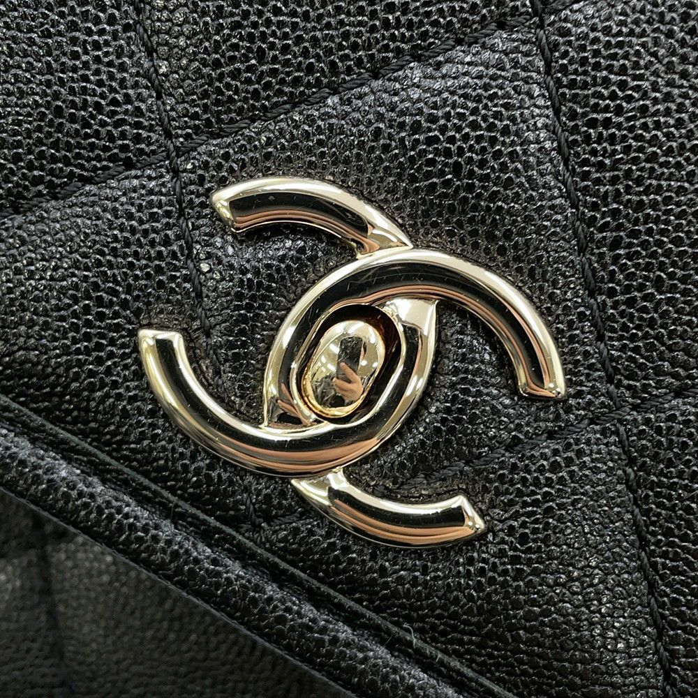 シャネル チェーンショルダーバッグ マトラッセ ココマーク スモールメッセンジャーバッグ ラムスキン AS2447 CHANEL 黒