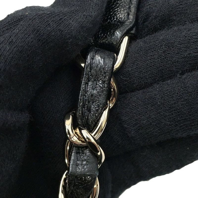 シャネル チェーンショルダーバッグ マトラッセ ココマーク スモールメッセンジャーバッグ ラムスキン AS2447 CHANEL 黒