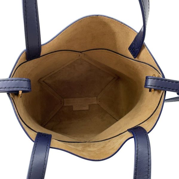 ロエベ ハンドバッグ パズル フォルド ミニトート シャイニーカーフレザー A657V25X01 LOEWE 2way ネイビー