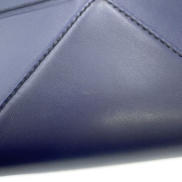 ロエベ ハンドバッグ パズル フォルド ミニトート シャイニーカーフレザー A657V25X01 LOEWE 2way ネイビー