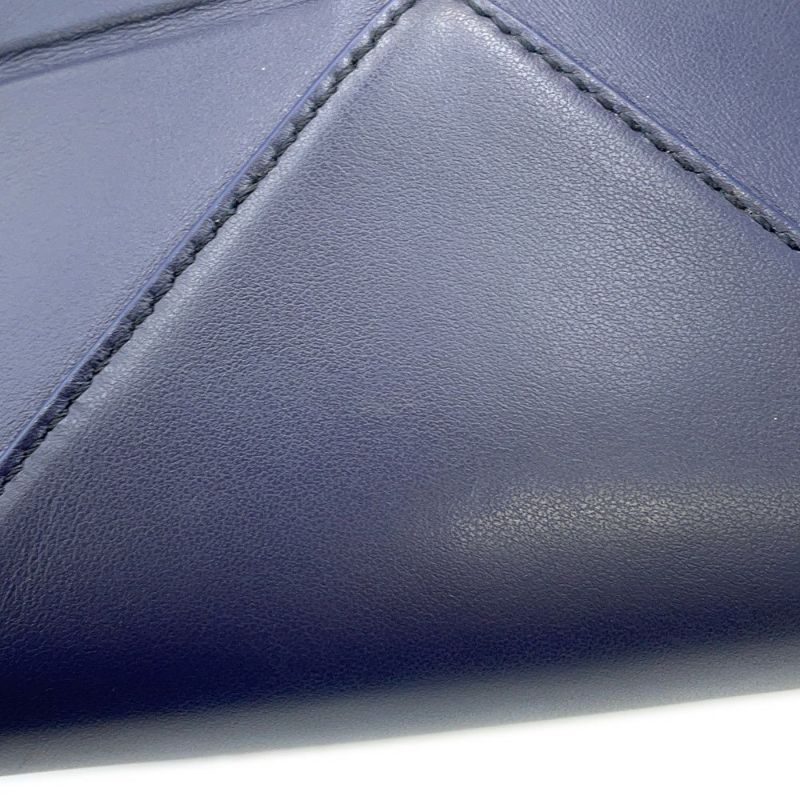 ロエベ ハンドバッグ パズル フォルド ミニトート シャイニーカーフレザー A657V25X01 LOEWE 2way ネイビー
