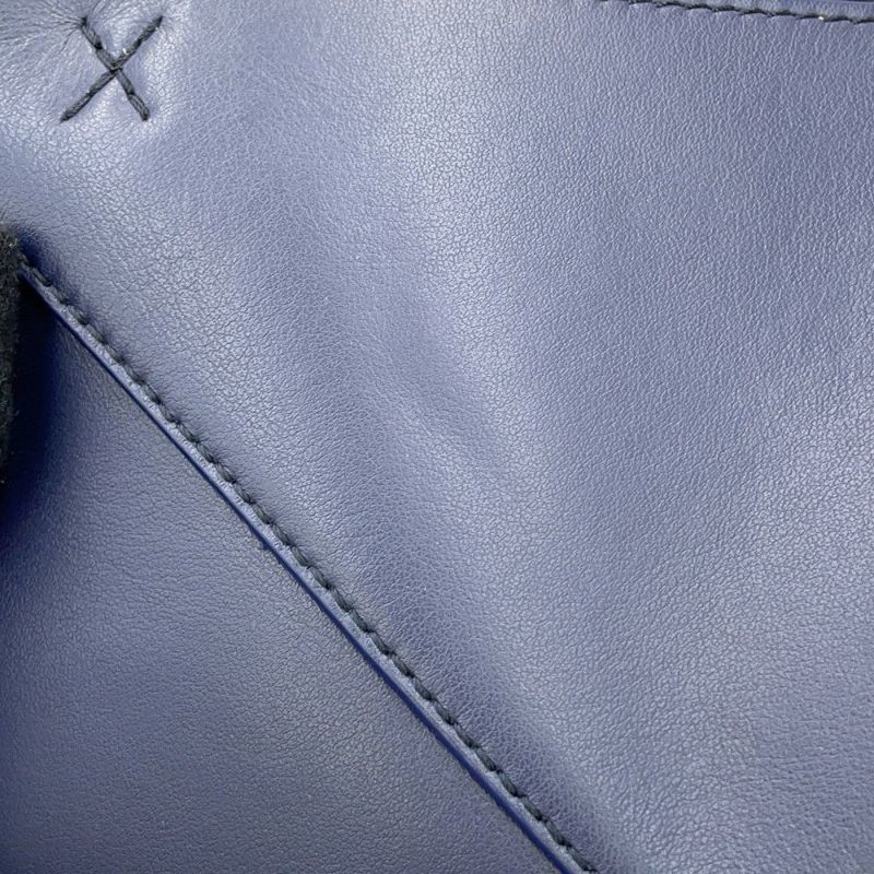 ロエベ ハンドバッグ パズル フォルド ミニトート シャイニーカーフレザー A657V25X01 LOEWE 2way ネイビー