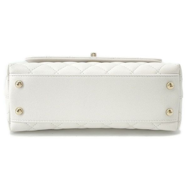 シャネル ハンドバッグ マトラッセ ココマーク ココハンドル キャビアスキン A92990 CHANEL 2way 白