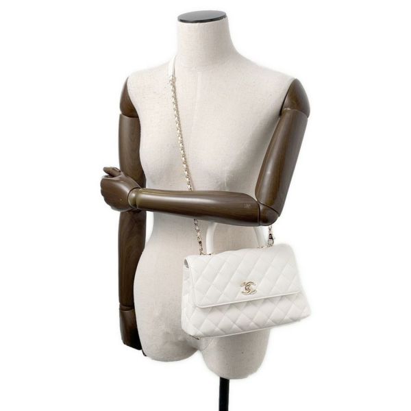 シャネル ハンドバッグ マトラッセ ココマーク ココハンドル キャビアスキン A92990 CHANEL 2way 白