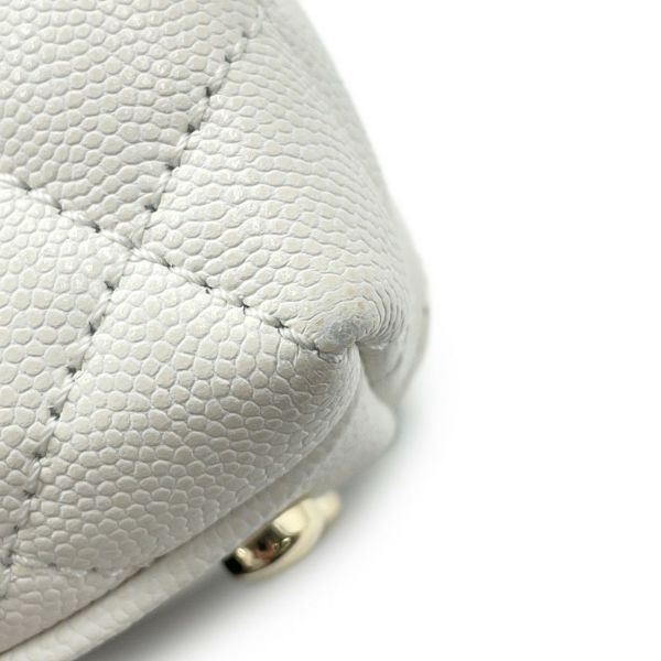 シャネル ハンドバッグ マトラッセ ココマーク ココハンドル キャビアスキン A92990 CHANEL 2way 白