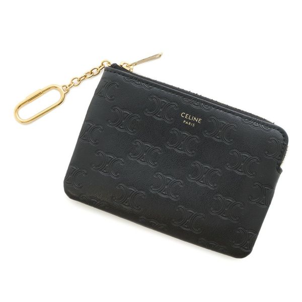 セリーヌ コインケース トリオンフ レザー 10C663 CELINE カードポーチ 黒