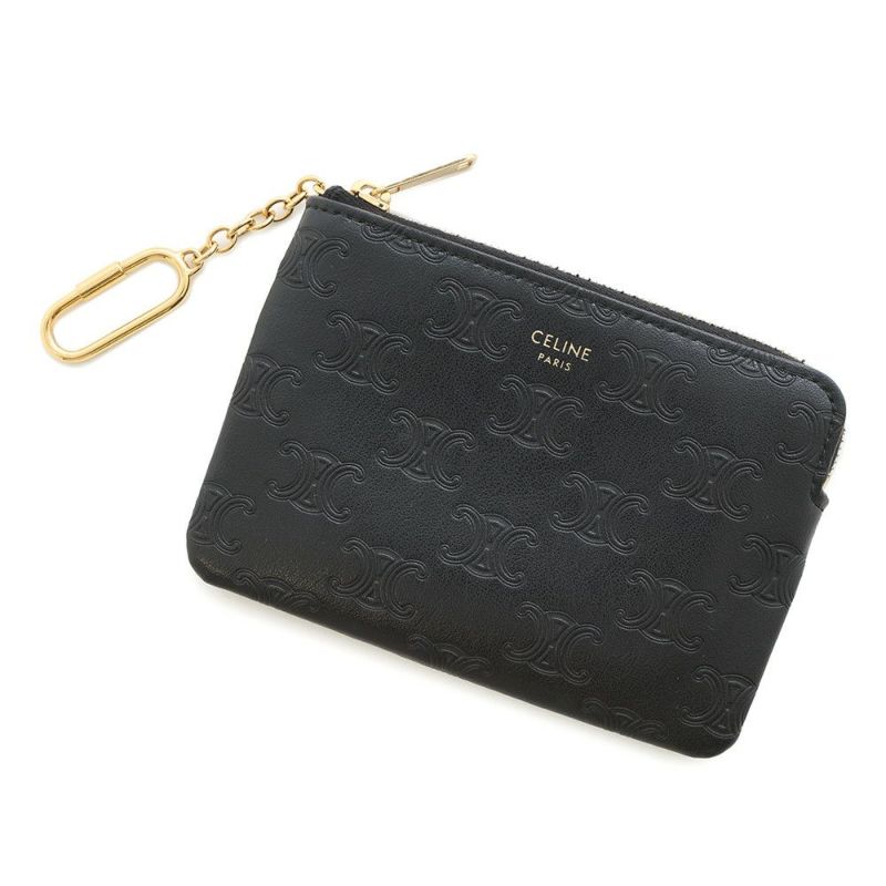 セリーヌ コインケース トリオンフ レザー 10C663 CELINE カードポーチ 黒