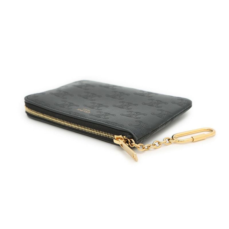 セリーヌ コインケース トリオンフ レザー 10C663 CELINE カードポーチ 黒