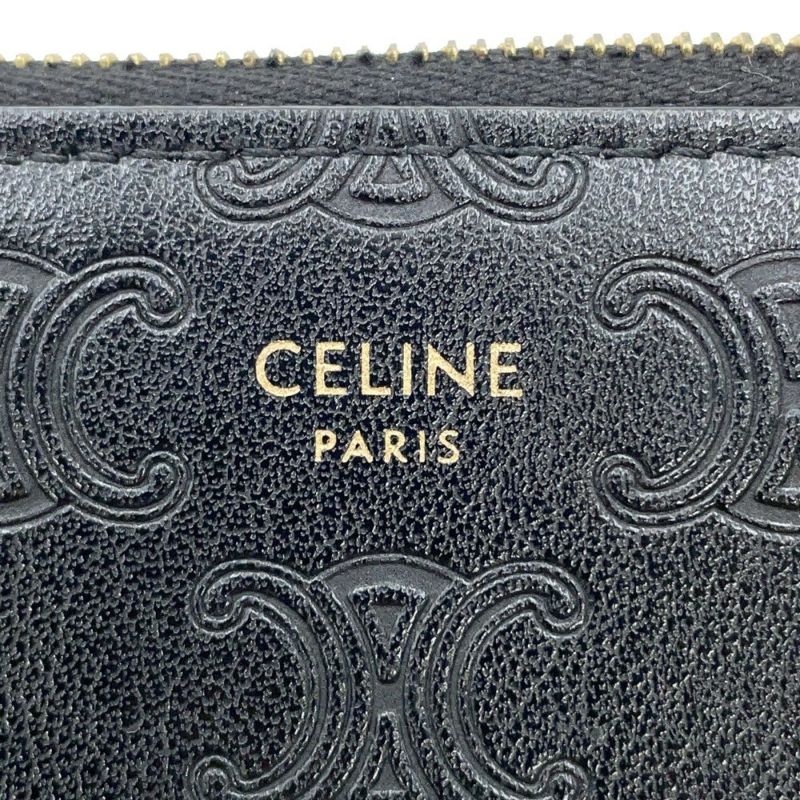 セリーヌ コインケース トリオンフ レザー 10C663 CELINE カードポーチ 黒