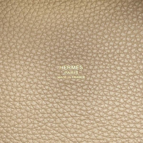 エルメス ピコタンロックMM ベージュマルファ/ゴールド金具 トリヨンクレマンス B刻印 HERMES