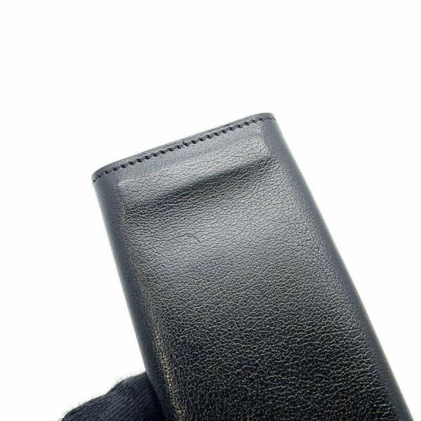 エルメス 4連キーケース エチュイ クレ4 ブラック/シルバー金具 エバーグレイン □J刻印 HERMES 黒 セリエ