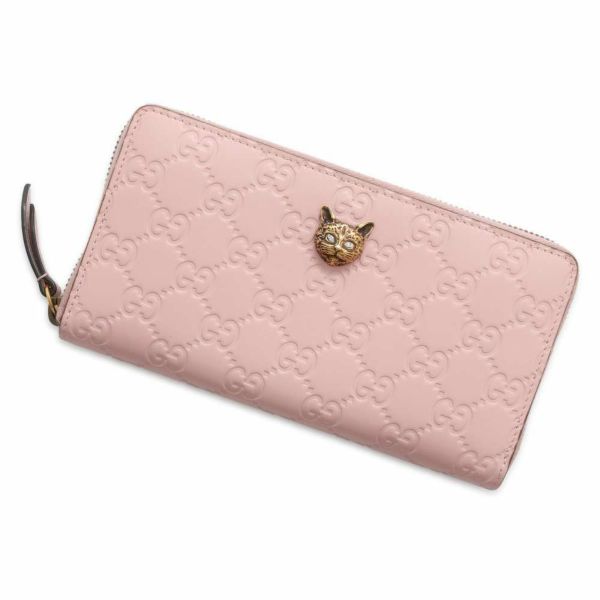 グッチ 長財布 グッチシマ キャットモチーフ 548058 GUCCI 財布 ネコ ラウンドジップ