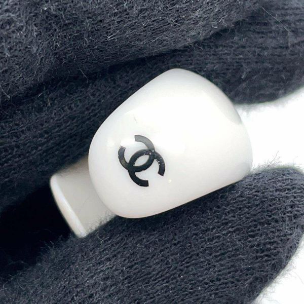 シャネル リング ココマーク プラスチック 01 P CHANEL 指輪 白 黒