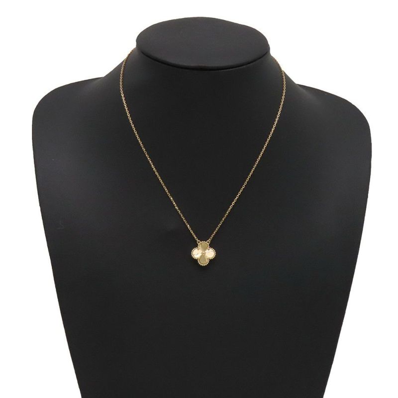 ヴァンクリーフ&アーペル ネックレス ヴィンテージ アルハンブラ ペンダント ギヨシェ K18YGイエローゴールド VCARP4KL00