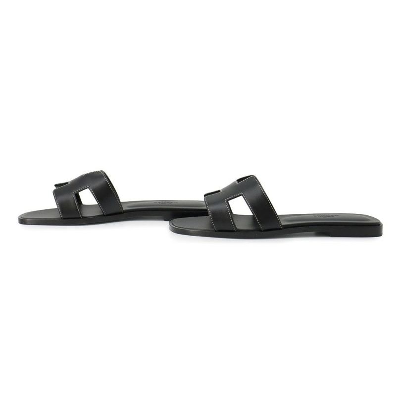 エルメス サンダル オラン レザー レディースサイズ36 1/2 HERMES 靴 黒