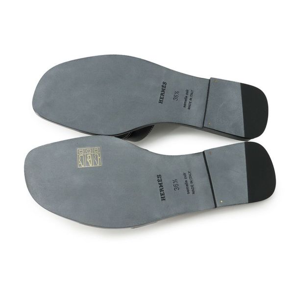 エルメス サンダル オラン レザー レディースサイズ36 1/2 HERMES 靴 黒