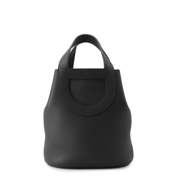 エルメス トートバッグ インザループ 23 ブラック/シルバー金具 トリヨンクレマンス/スイフト W刻印 黒