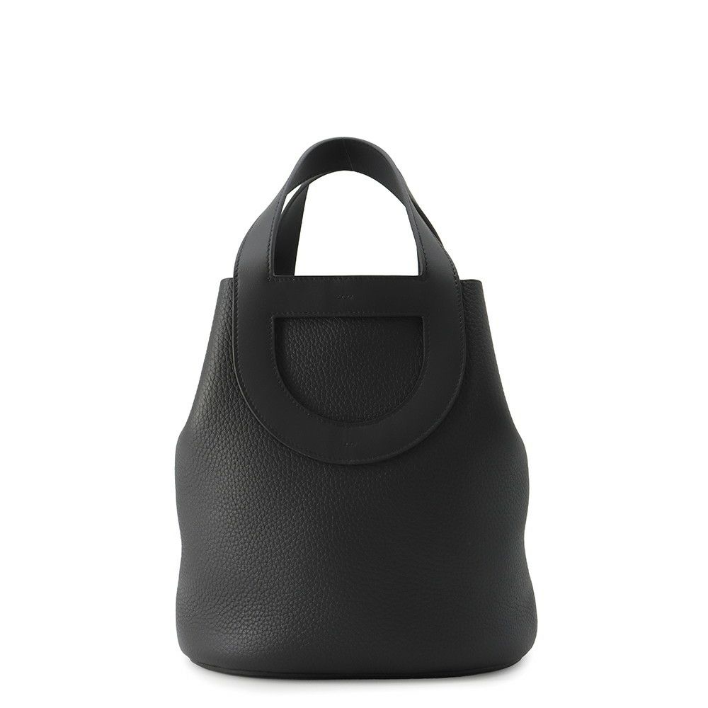 エルメス トートバッグ インザループ 23 ブラック/シルバー金具 トリヨンクレマンス/スイフト W刻印 黒