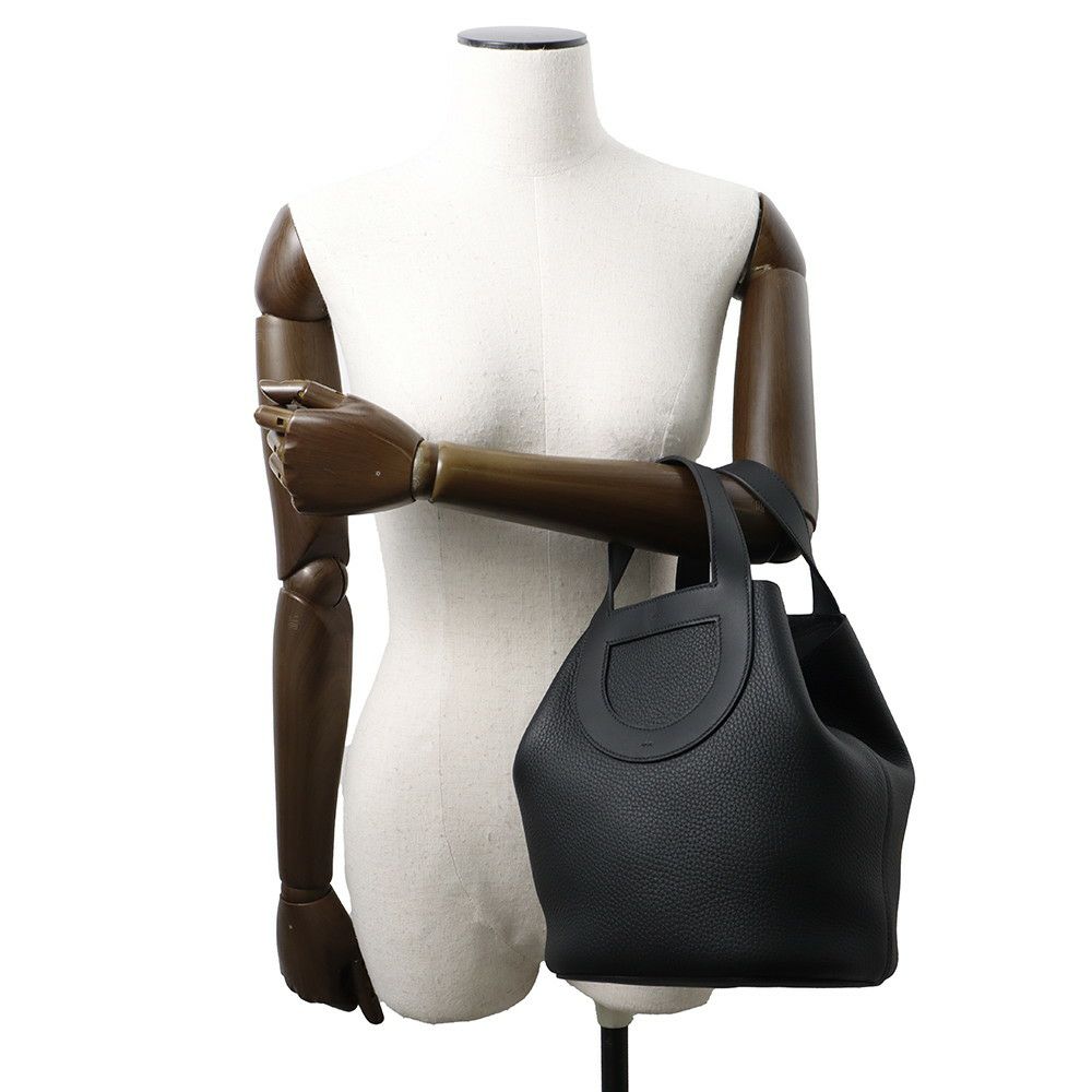 エルメス トートバッグ インザループ 23 ブラック/シルバー金具 トリヨンクレマンス/スイフト W刻印 黒