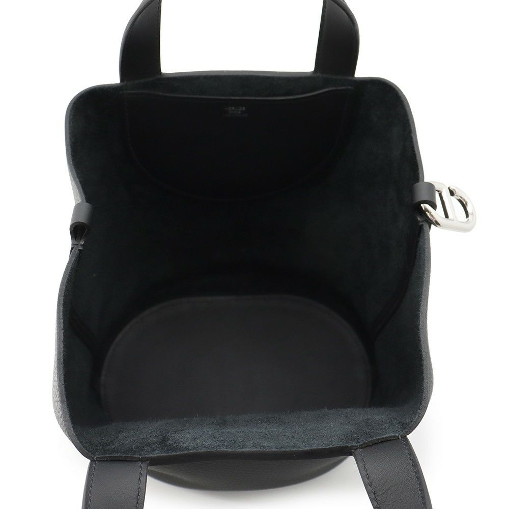 エルメス トートバッグ インザループ 23 ブラック/シルバー金具 トリヨンクレマンス/スイフト W刻印 黒