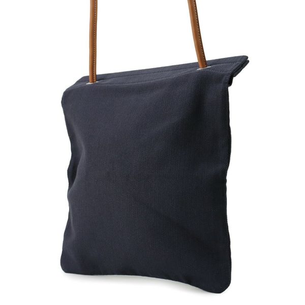 エルメス ショルダーバッグ サック アリーヌMM ブルーインディゴ/フォーブ/シルバー金具 トワルシェブロン/バレニア K刻印