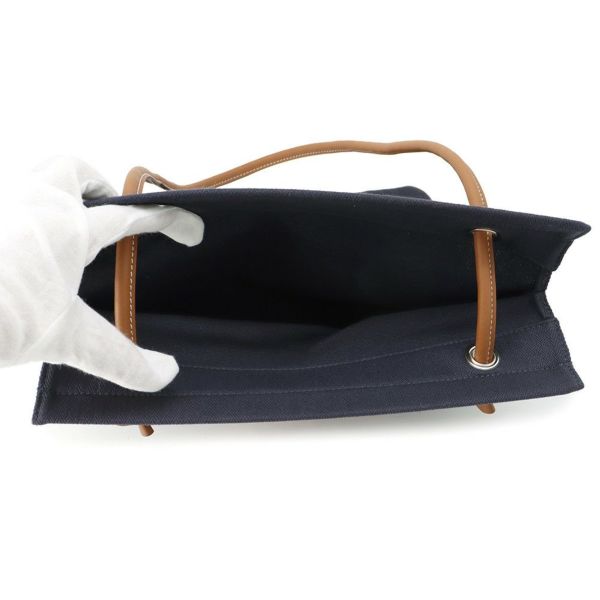 エルメス ショルダーバッグ サック アリーヌMM ブルーインディゴ/フォーブ/シルバー金具 トワルシェブロン/バレニア K刻印