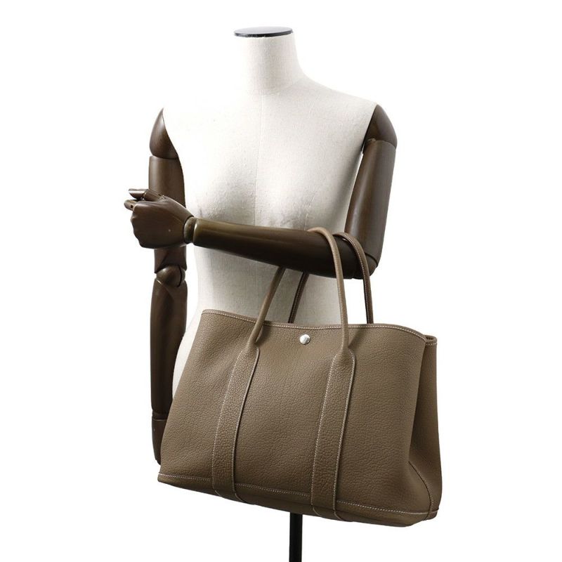エルメス トートバッグ ガーデンパーティPM エトゥープ/シルバー金具 ネゴンダ U刻印