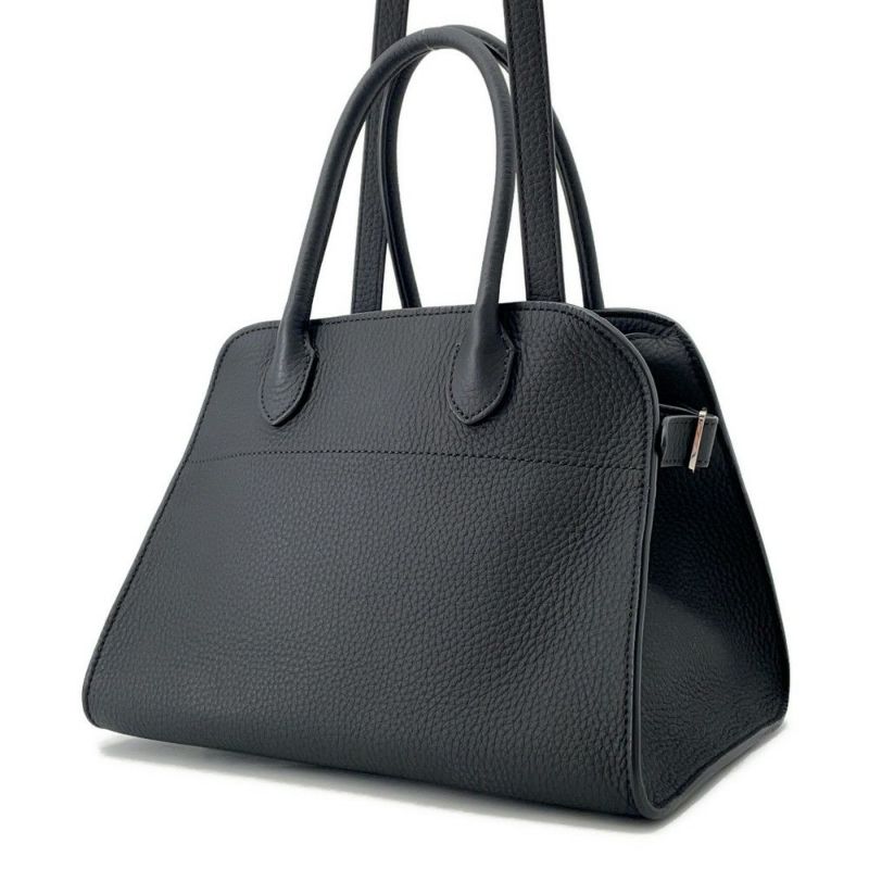 ザ ロウ ハンドバッグ マルゴー10 グレインドカーフレザー W1190 L72 THE ROW 2way 黒