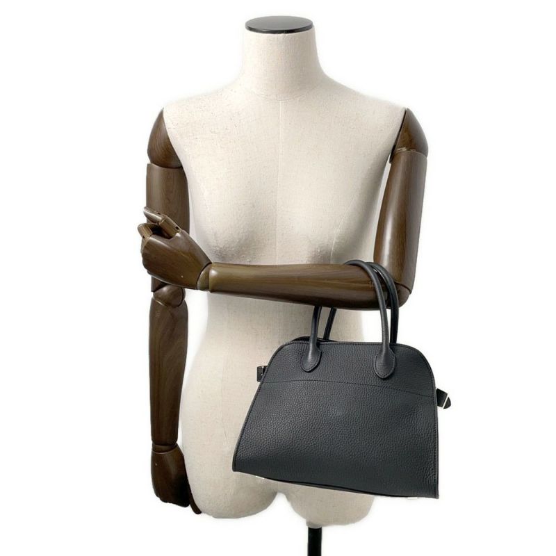 ザ ロウ ハンドバッグ マルゴー10 グレインドカーフレザー W1190 L72 THE ROW 2way 黒