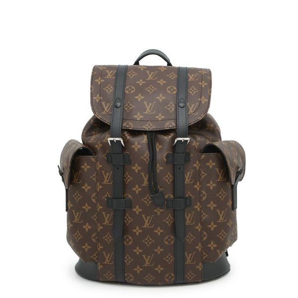 ルイヴィトン リュックサック モノグラム・マカサー クリストファーMM M43735 LOUIS VUITTON バックパック 黒 ブラック
