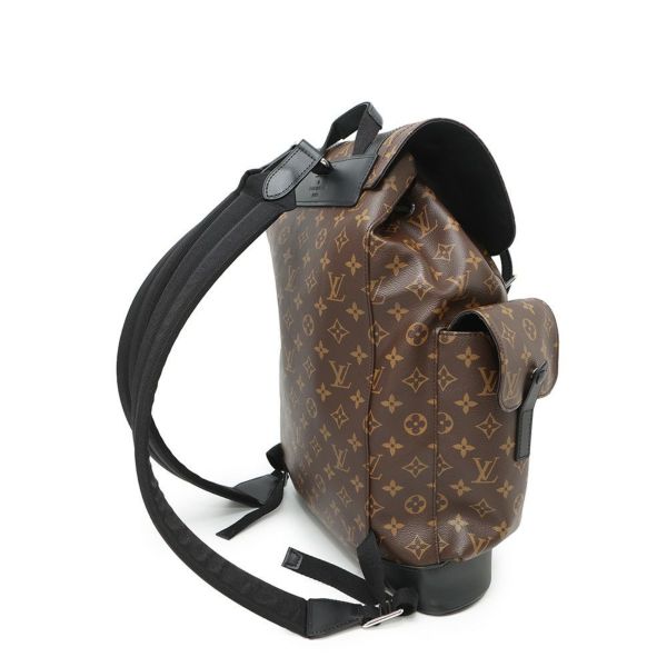 ルイヴィトン リュックサック モノグラム・マカサー クリストファーMM M43735 LOUIS VUITTON バックパック 黒 ブラック
