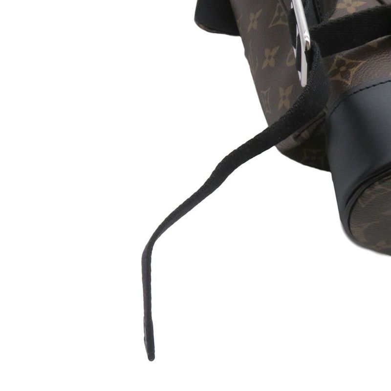 ルイヴィトン リュックサック モノグラム・マカサー クリストファーMM M43735 LOUIS VUITTON バックパック 黒 ブラック