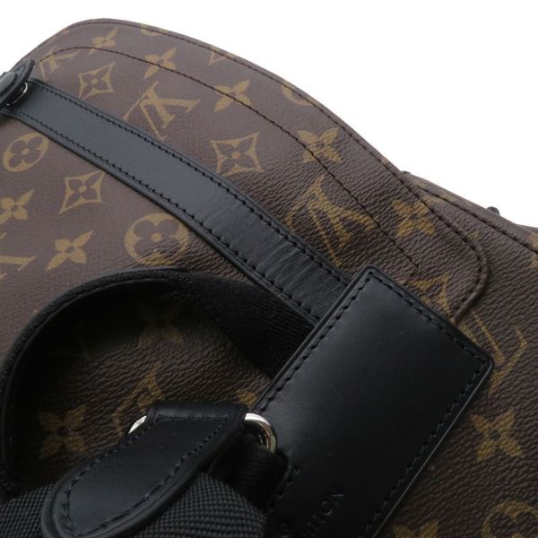 ルイヴィトン リュックサック モノグラム・マカサー クリストファーMM M43735 LOUIS VUITTON バックパック 黒 ブラック