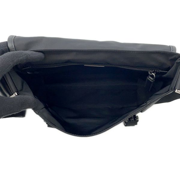 プラダ ショルダーバッグ Re-Nylon xサフィアーノ ナイロン レザー 2VD066 PRADA 斜め掛け 黒