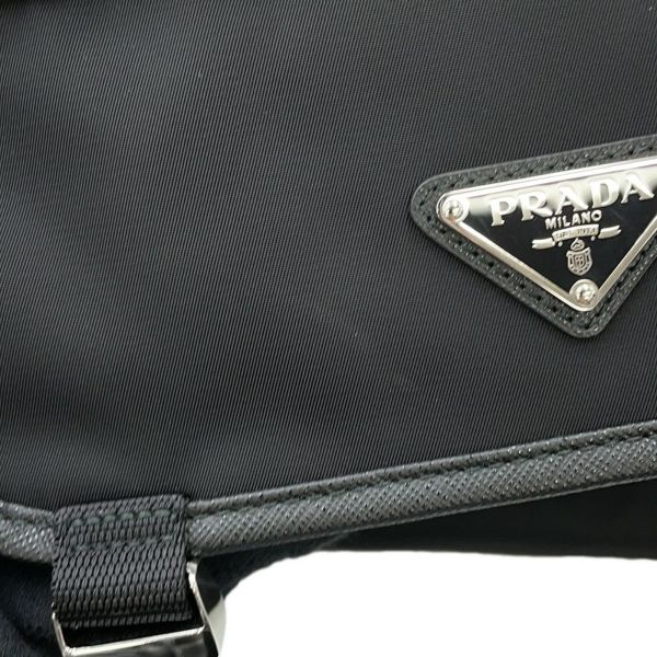 プラダ ショルダーバッグ Re-Nylon xサフィアーノ ナイロン レザー 2VD066 PRADA 斜め掛け 黒