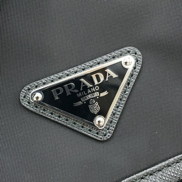 プラダ ショルダーバッグ Re-Nylon xサフィアーノ ナイロン レザー 2VD066 PRADA 斜め掛け 黒