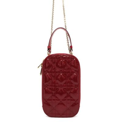 クリスチャン・ディオール フォンホルダー レディディオール カナージュ パテント S0872ONMJ Christian Dior スマホケース 安心保証