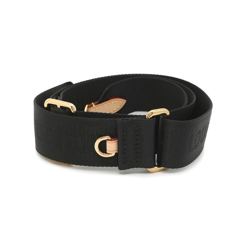 ルイヴィトン ショルダーストラップ モノグラム コインケース付き 幅4cm J02493 LOUIS VUITTON ヴィトン ポーチ付き 黒