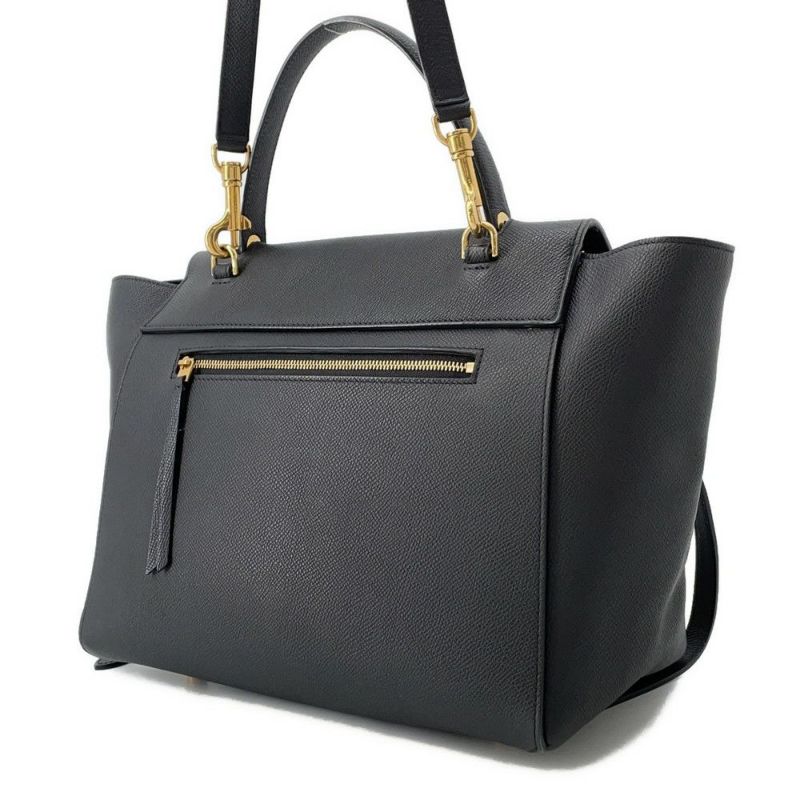 セリーヌ ハンドバッグ べルトバッグ ミニ レザー 176103ZVA CELINE 2wayショルダー 黒