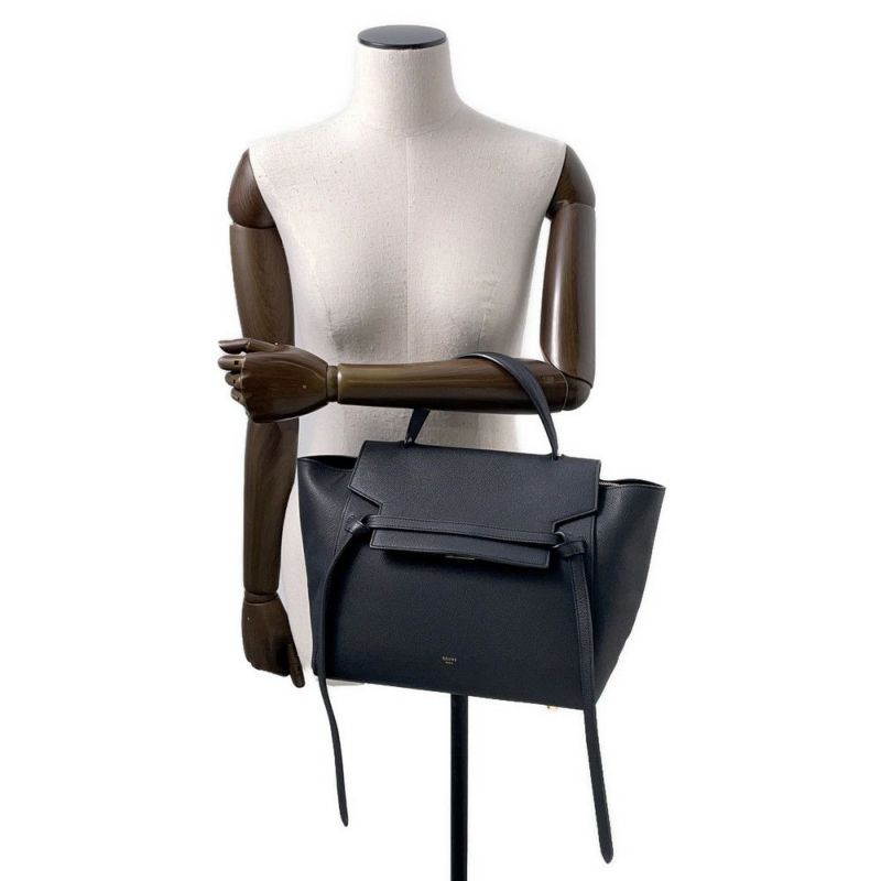 セリーヌ ハンドバッグ べルトバッグ ミニ レザー 176103ZVA CELINE 2wayショルダー 黒