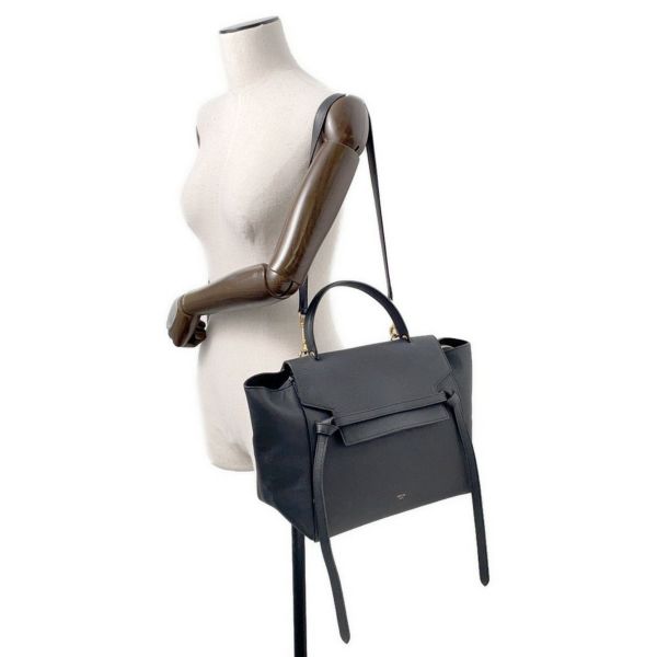 セリーヌ ハンドバッグ べルトバッグ ミニ レザー 176103ZVA CELINE 2wayショルダー 黒