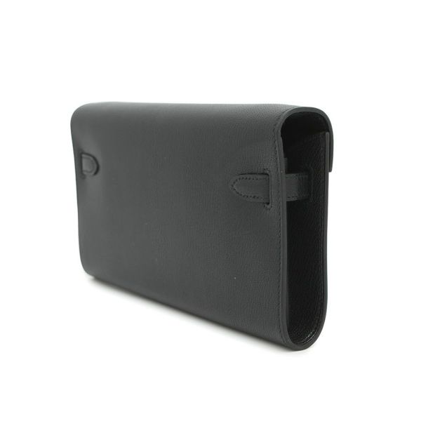 エルメス ケリーウォレット ロング トゥーゴー ブラック/エレクトラム金具 シェブルシャムキラ W刻印 財布 黒