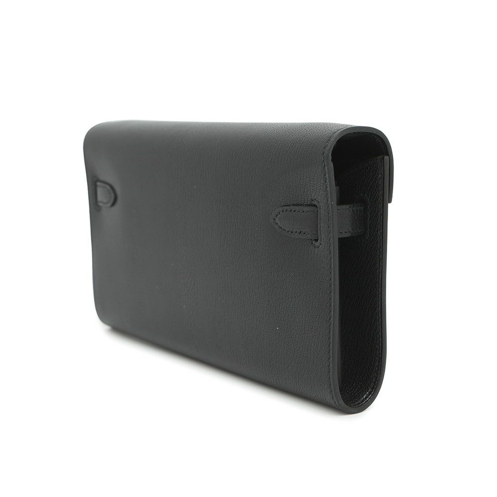 エルメス ケリーウォレット ロング トゥーゴー ブラック/エレクトラム金具 シェブルシャムキラ W刻印 財布 黒