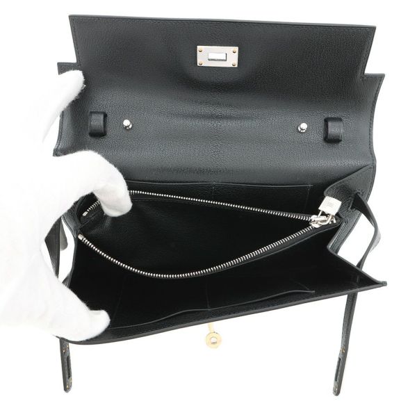 エルメス ケリーウォレット ロング トゥーゴー ブラック/エレクトラム金具 シェブルシャムキラ W刻印 財布 黒